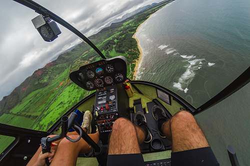 kauai people riding aerial vehicle cockpit